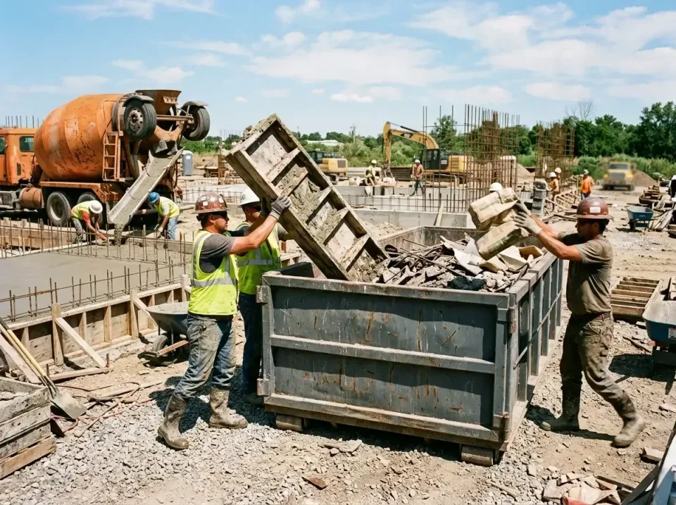 concrete-contractor-job-site-b-008 — completed project, Residential and Commercial Roll-Off Dumpster Service in Pelham