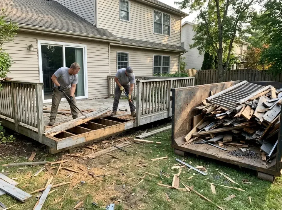 deck-demolition-backyard-renov-009 — trusted local provider team, Residential and Commercial Roll-Off Dumpster Service in Pe…