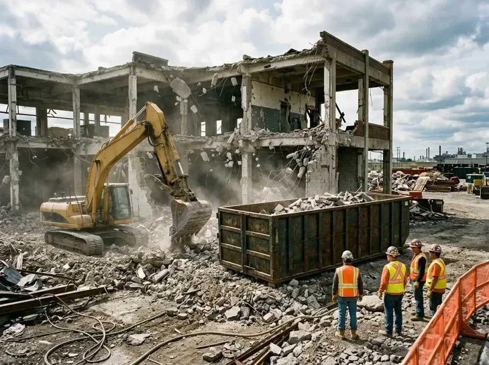 demolition-site-debris-contain-006 — client result, Residential and Commercial Roll-Off Dumpster Service in Pelham