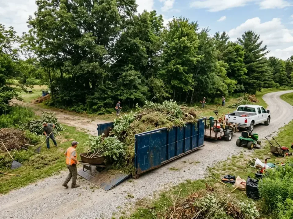 landscaping-company-yard-waste-008 — trusted local provider team, Residential and Commercial Roll-Off Dumpster Service in Pe…
