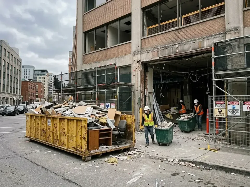 office-building-demolition-int-005 — professional installation, Residential and Commercial Roll-Off Dumpster Service in Pelh…